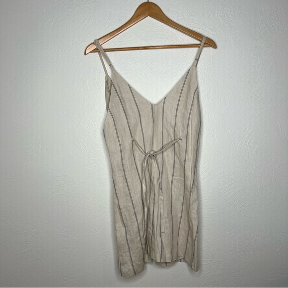 Reformation Cayman Mini Dress Cream Linen Button Down Tank Sleeveless Size M - Picture 5 of 15